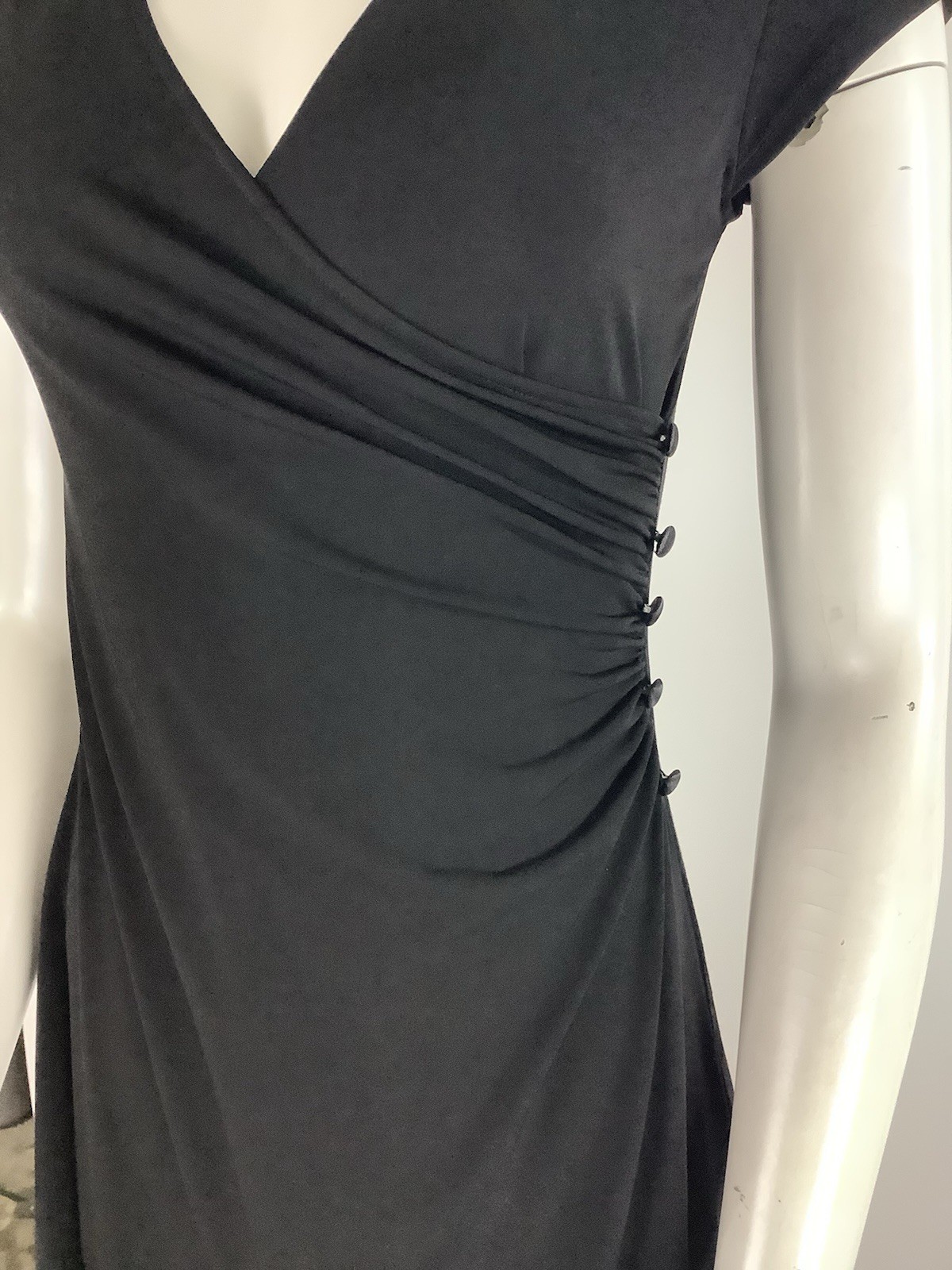 Vintage 90’s Y2K Teeze Me Sz M Faux Wrap Side Buttoned Chiffon Cocktail Dress AY