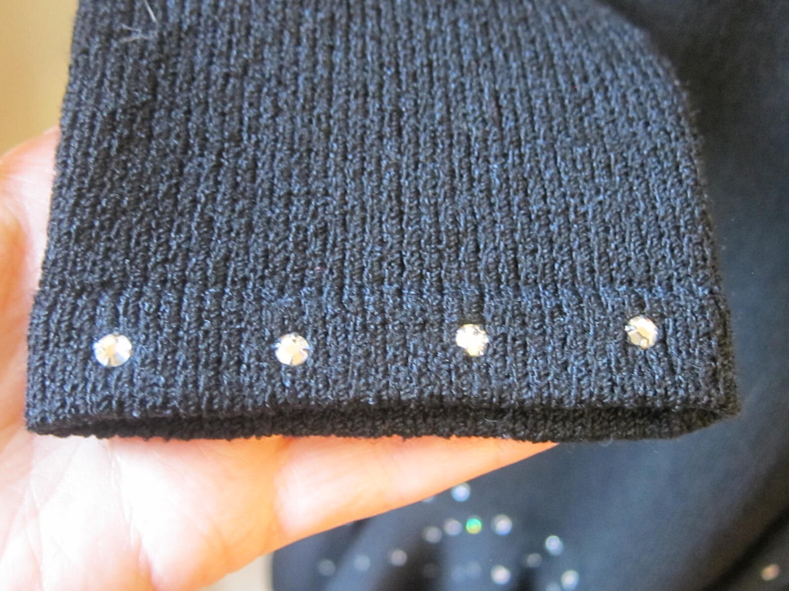 80’s Jennifer Roberts Louis Marino Black Knit Dress w/Rhinestones Made USA Sz 12