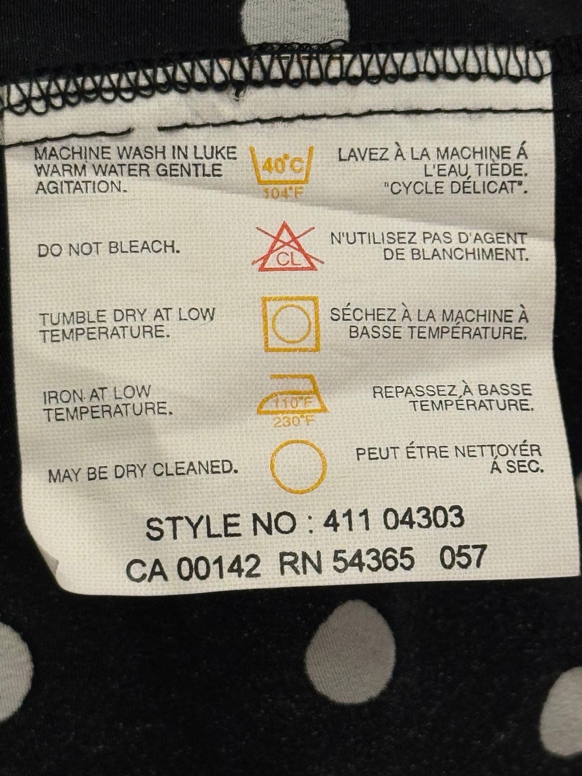 VTG Tan Jay Women’s Black & White Polka Dots Elastic Waist Midi Flowy Skirt 14