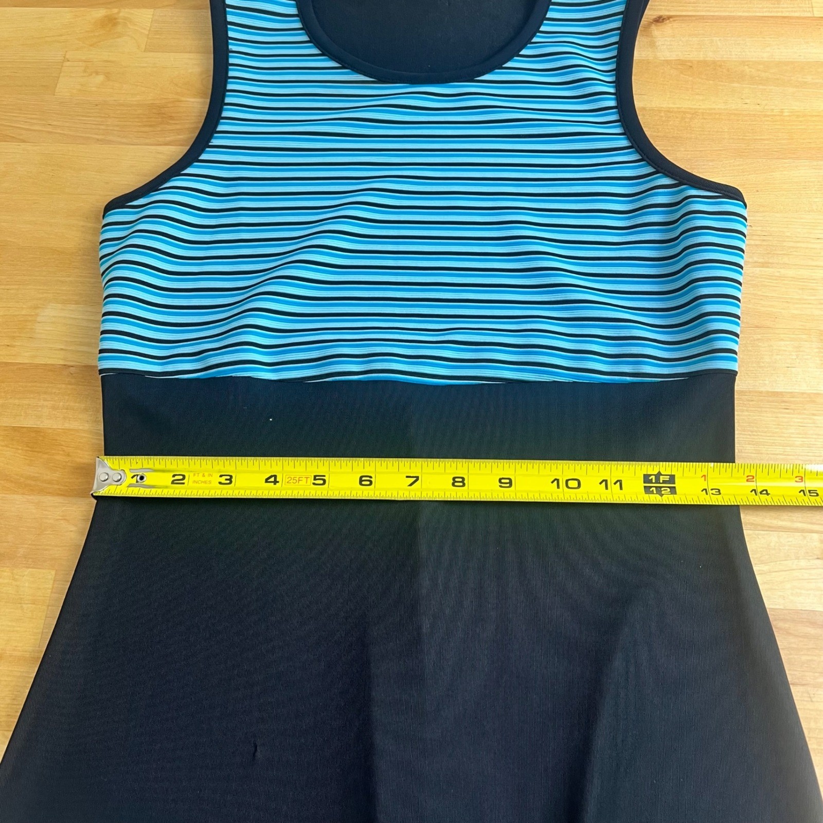 Byer Too California Vintage 90s Striped Sleeveless Dress Black Blue Small USA