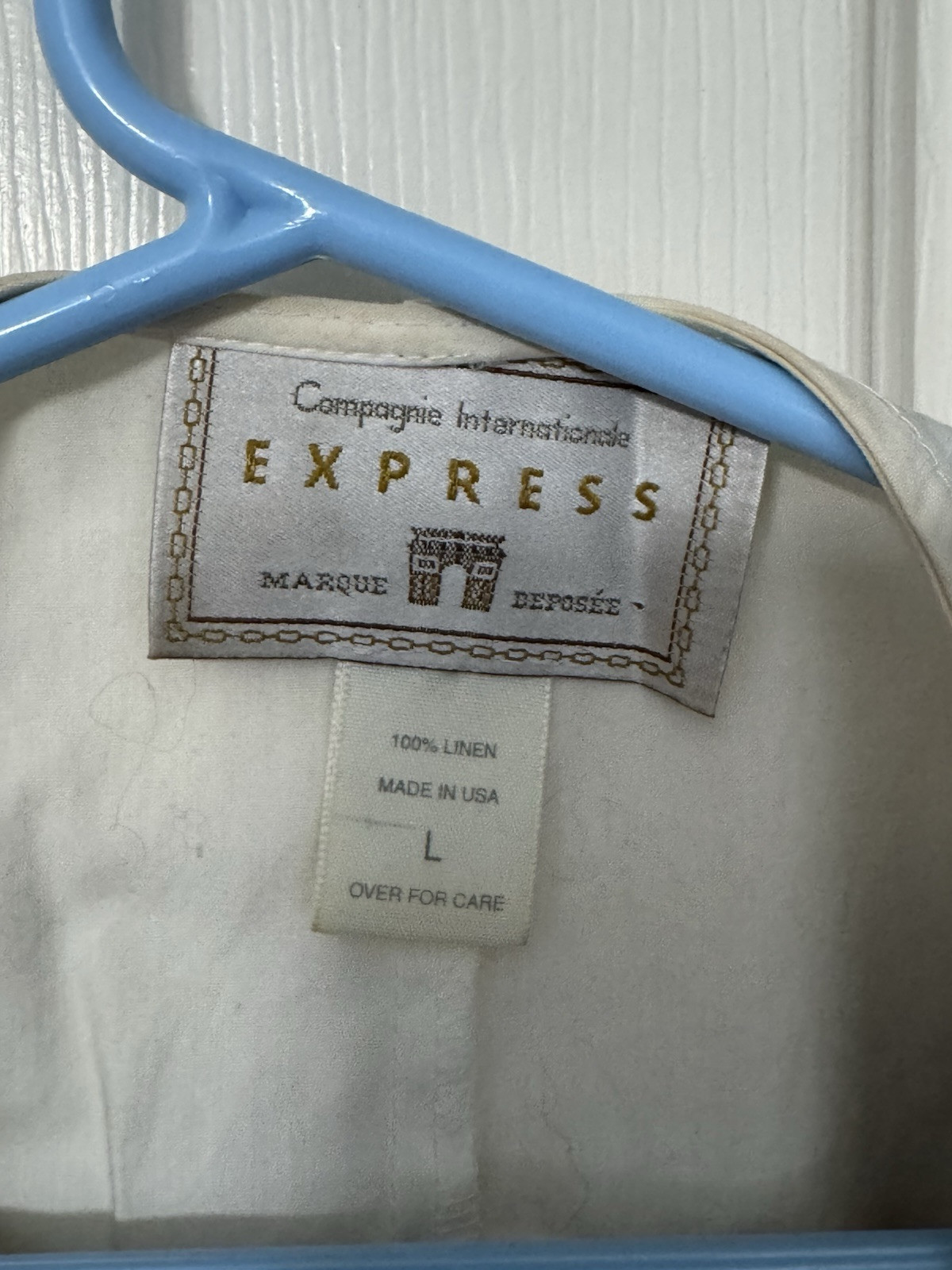 Vintage 1980s EXPRESS 100% linen vest top large classic back tie tan Never Worn