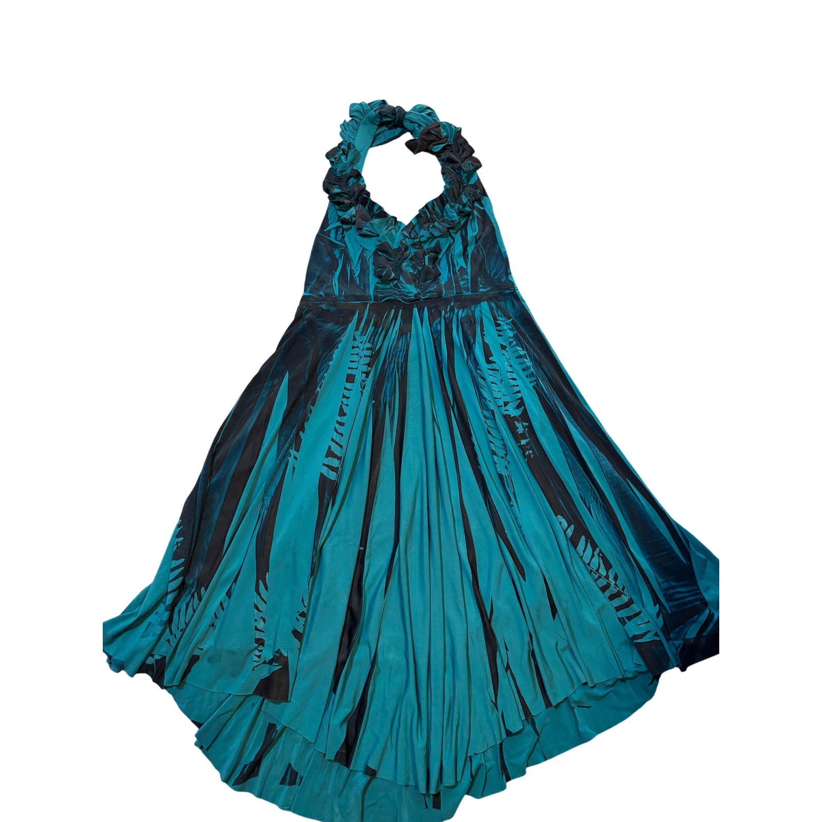 Y2K Ruffle GUESS by Marciano Halter Dress Handkerchief Hem Small Teal Vintage