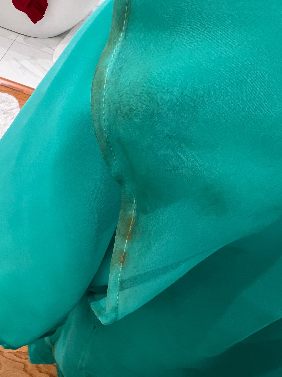 Vintage Don Luis De Espana Turquoise Chiffon Gown