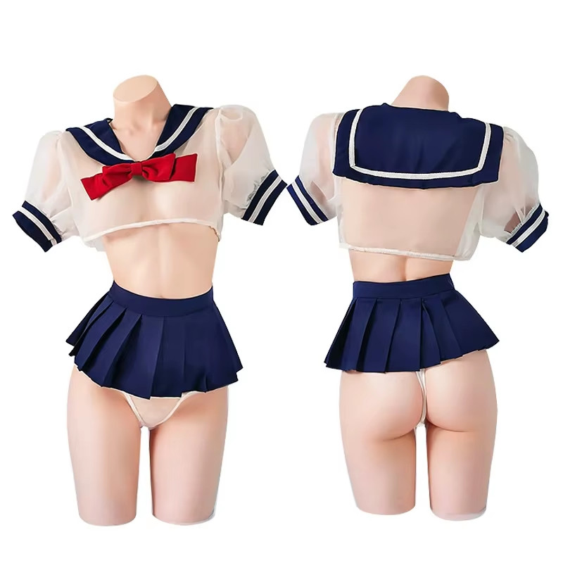 School Girl Cosplay Costume Women Sexy Lingerie Outfit Student Uniform Erotic
