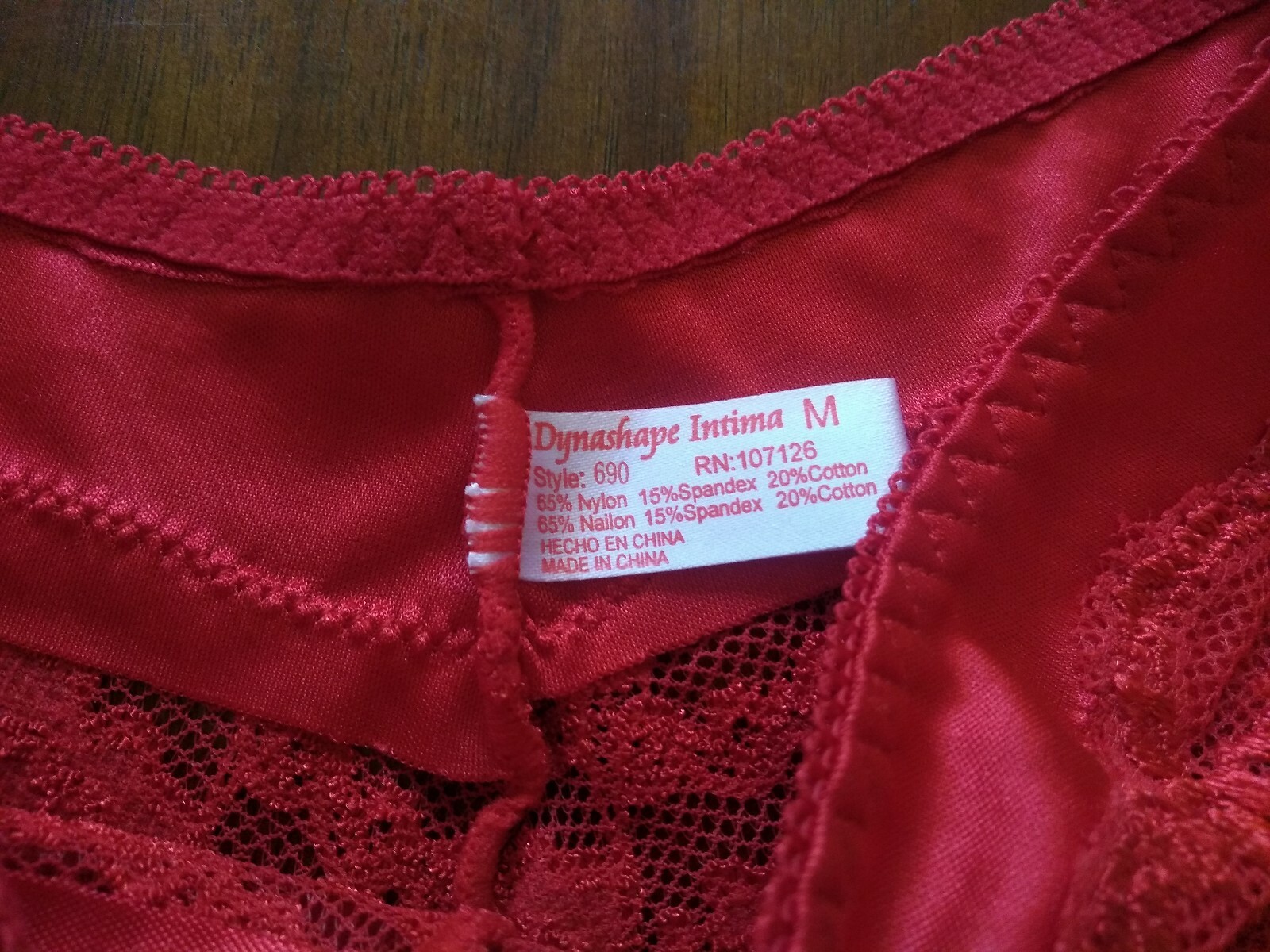 Vintage Dynashape Red Beige Blue Lace Short Hi Cut Panties Size Medium 6
