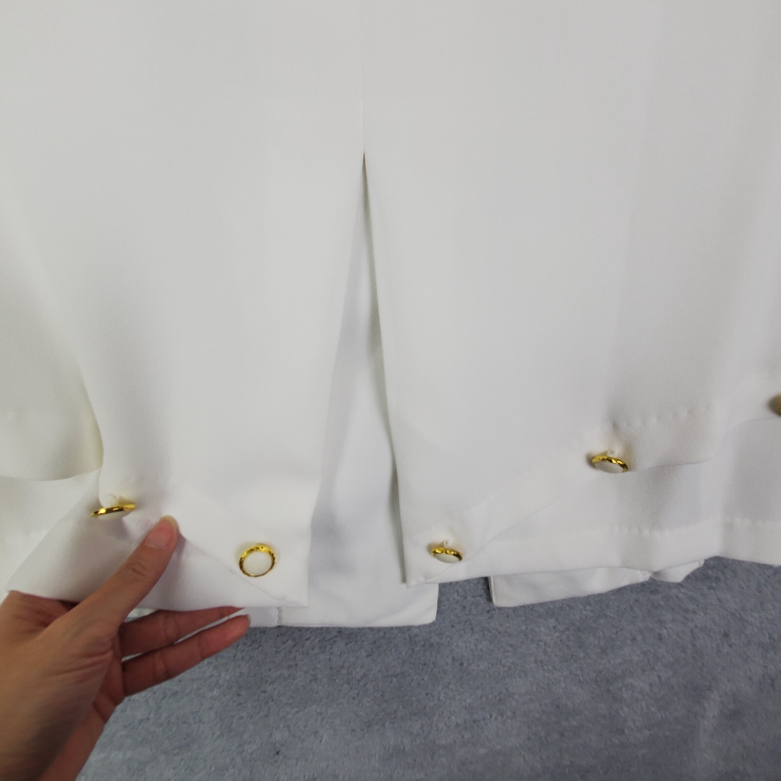 Vtg 80s Allison Woods Skirt Suit Sz 18 White Single Breast Jacket Flared Skirt