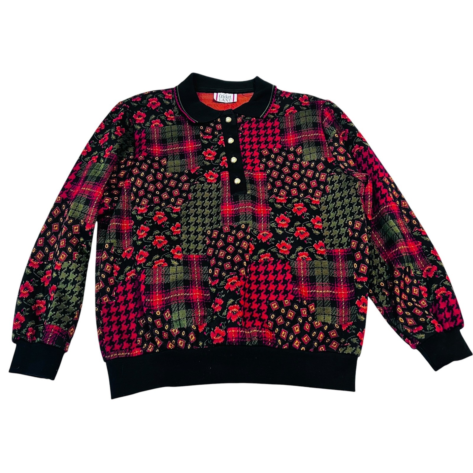 Vintage Grandma Core Knit Cardigan Plaid Floral Houndstooth Cozy