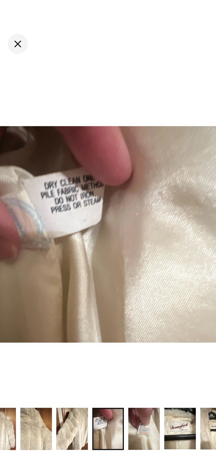 Donnybrook Women’s Vintage Faux Fur Coat White Ivory Regular Size Made in USA