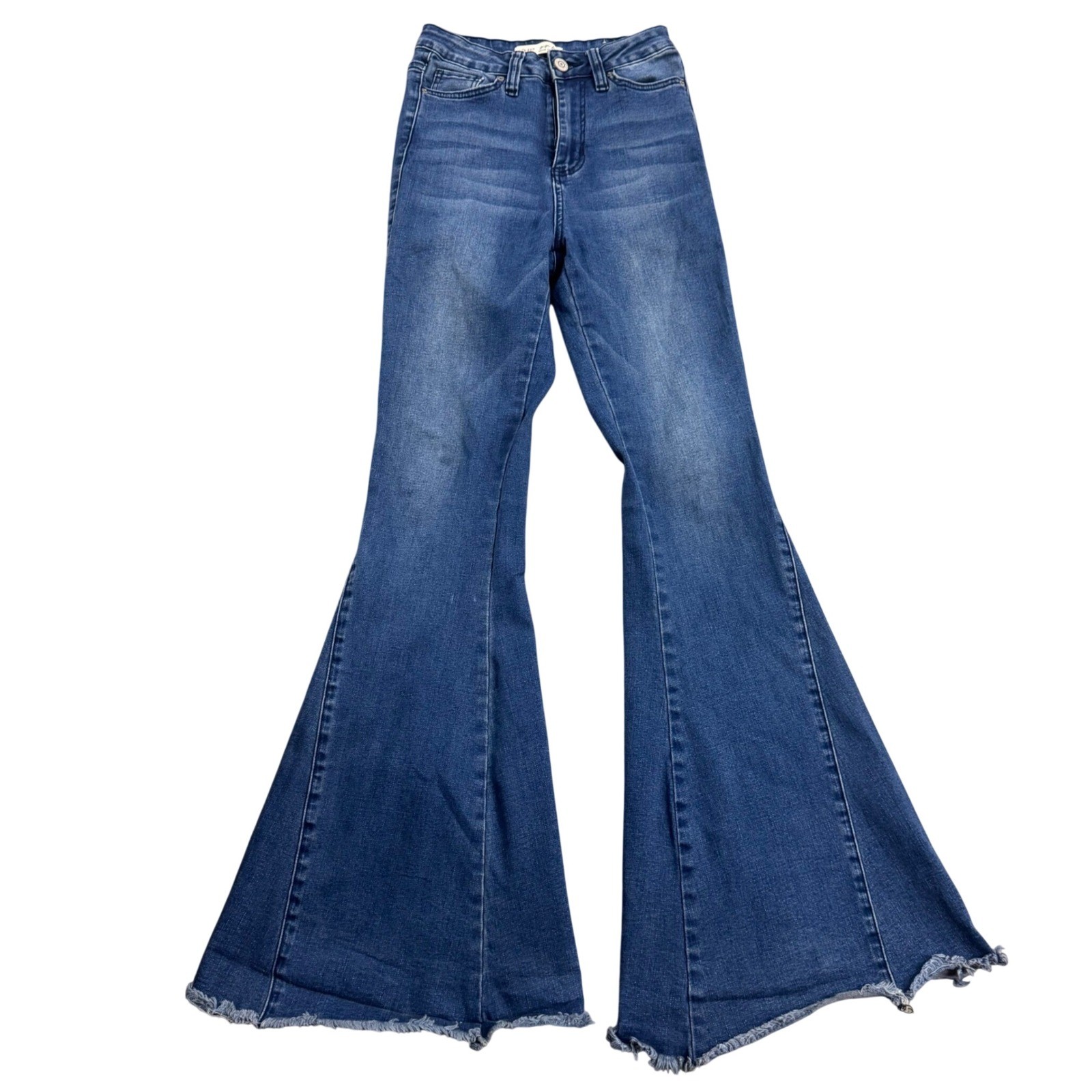 YMI Blue Bootcut S/26 Retro Flared Pleated Denim Jeans Western Y2k