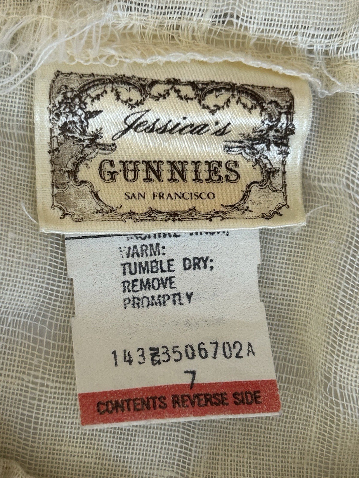 Gunne Sax 70s Vintage Semisheer Cream Lace Trim Midi Skirt Boho Cottage Prairie