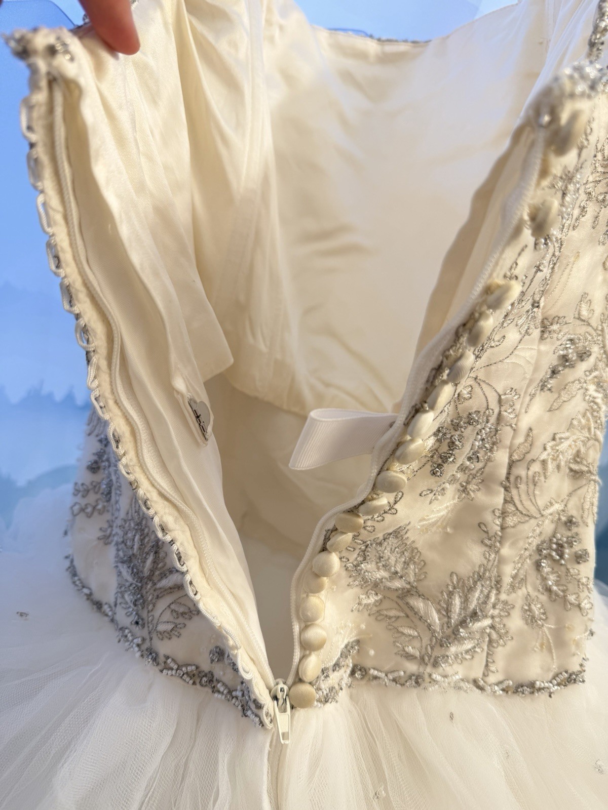 Vintage Lazaro White Wedding Gown with Beaded Bodice (Message With Questions)