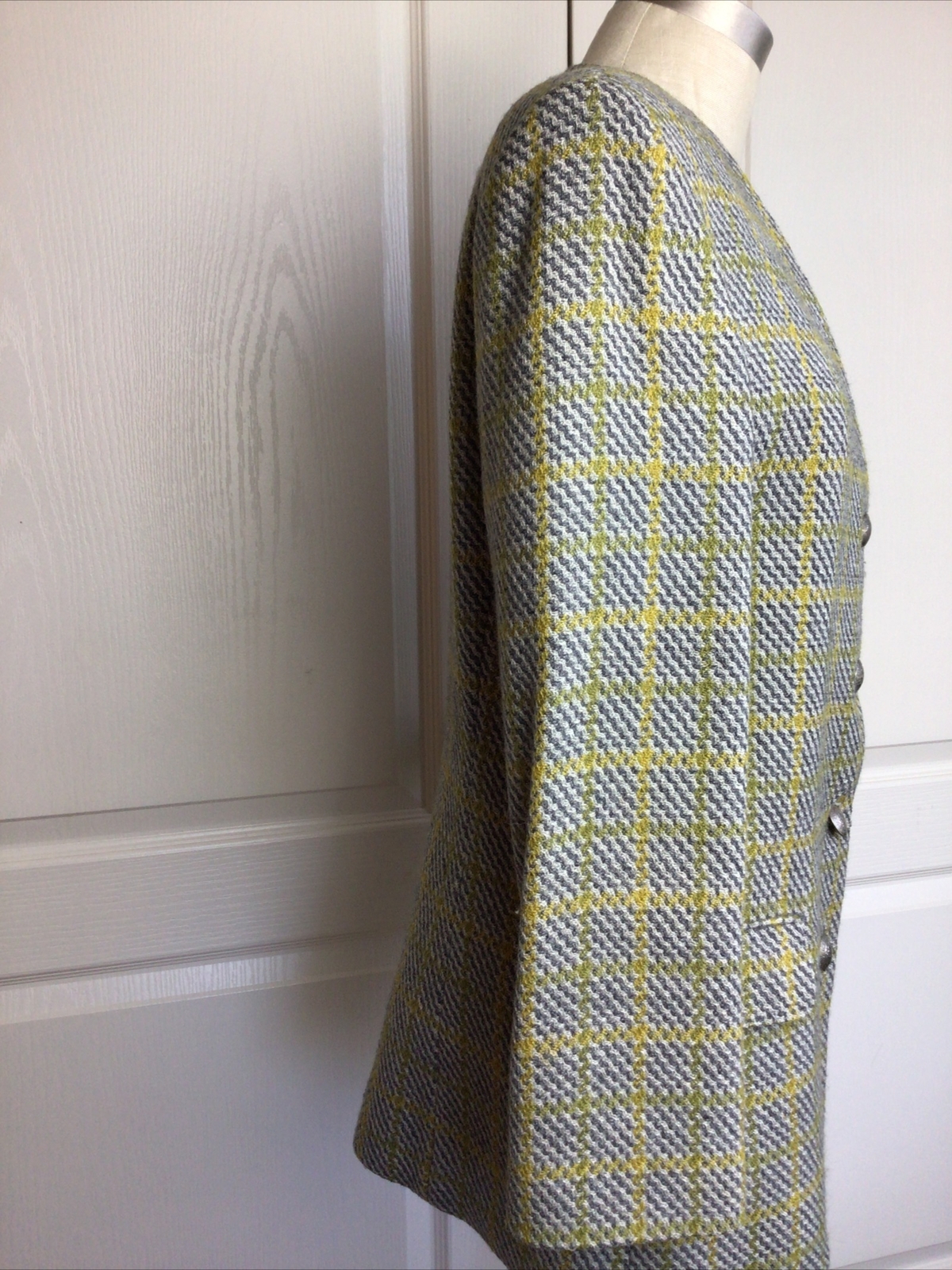 Vintage Harve Benard Green & Plaid Four Button Jacket 100% Wool 8