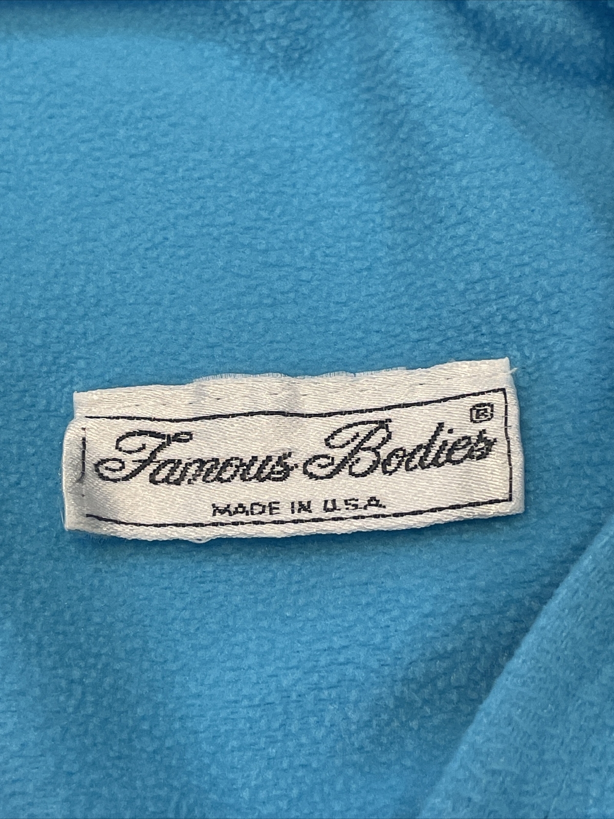 Famous Bodies Medium Vtg Robe Housecoat Blue 1/4 Zip Lace Fleece Long Slv Sears