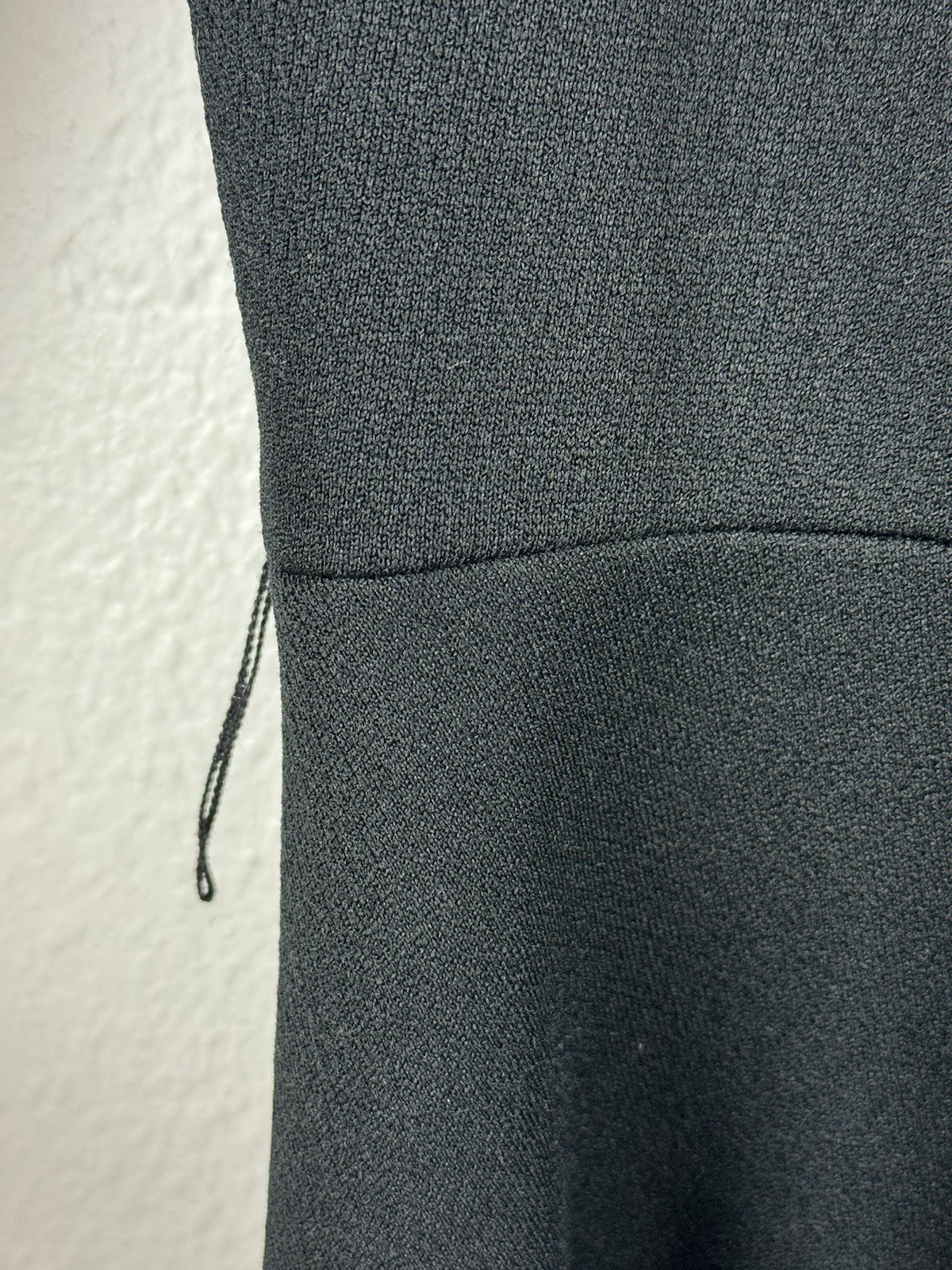 Vintage 1970s Montgomery Ward Black Dress High Collar Chest Cut Out