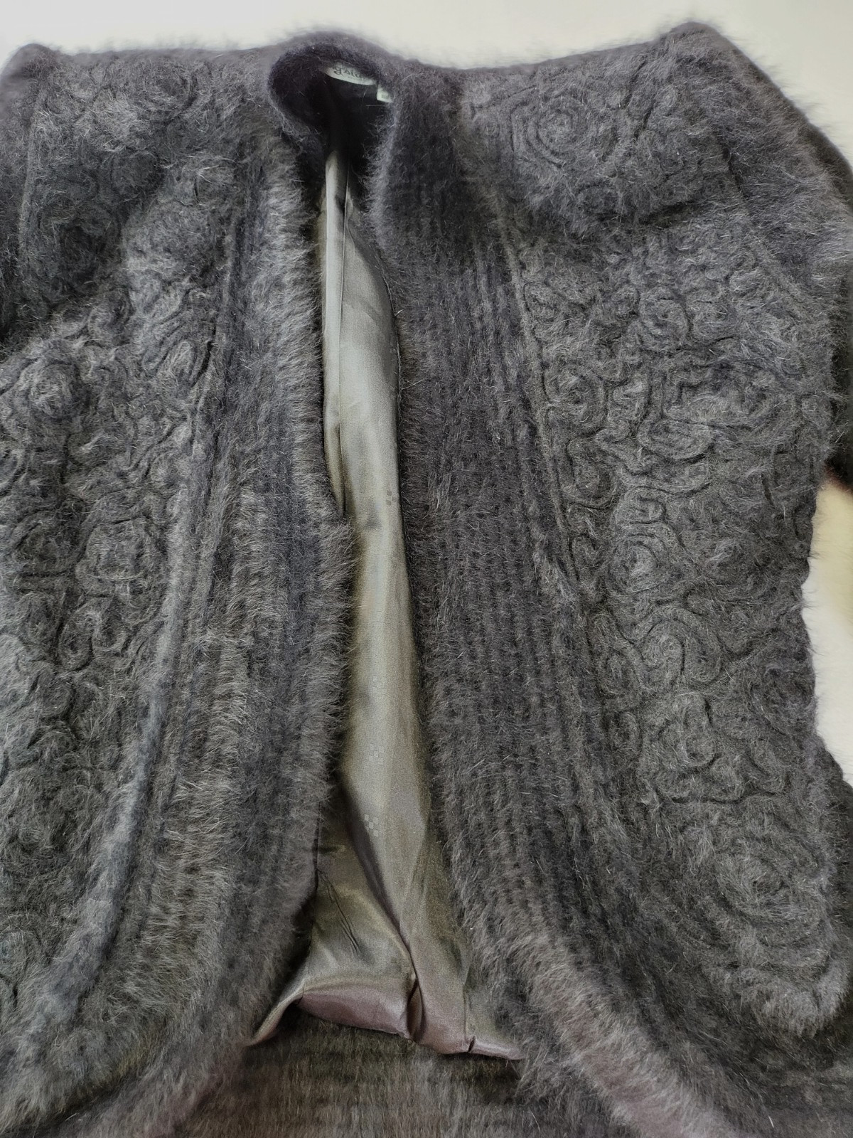 VTG BIG STAR Keo Sung Cardigan Sweater Black Angora Furry Fuzzy Luxurious XL/1X
