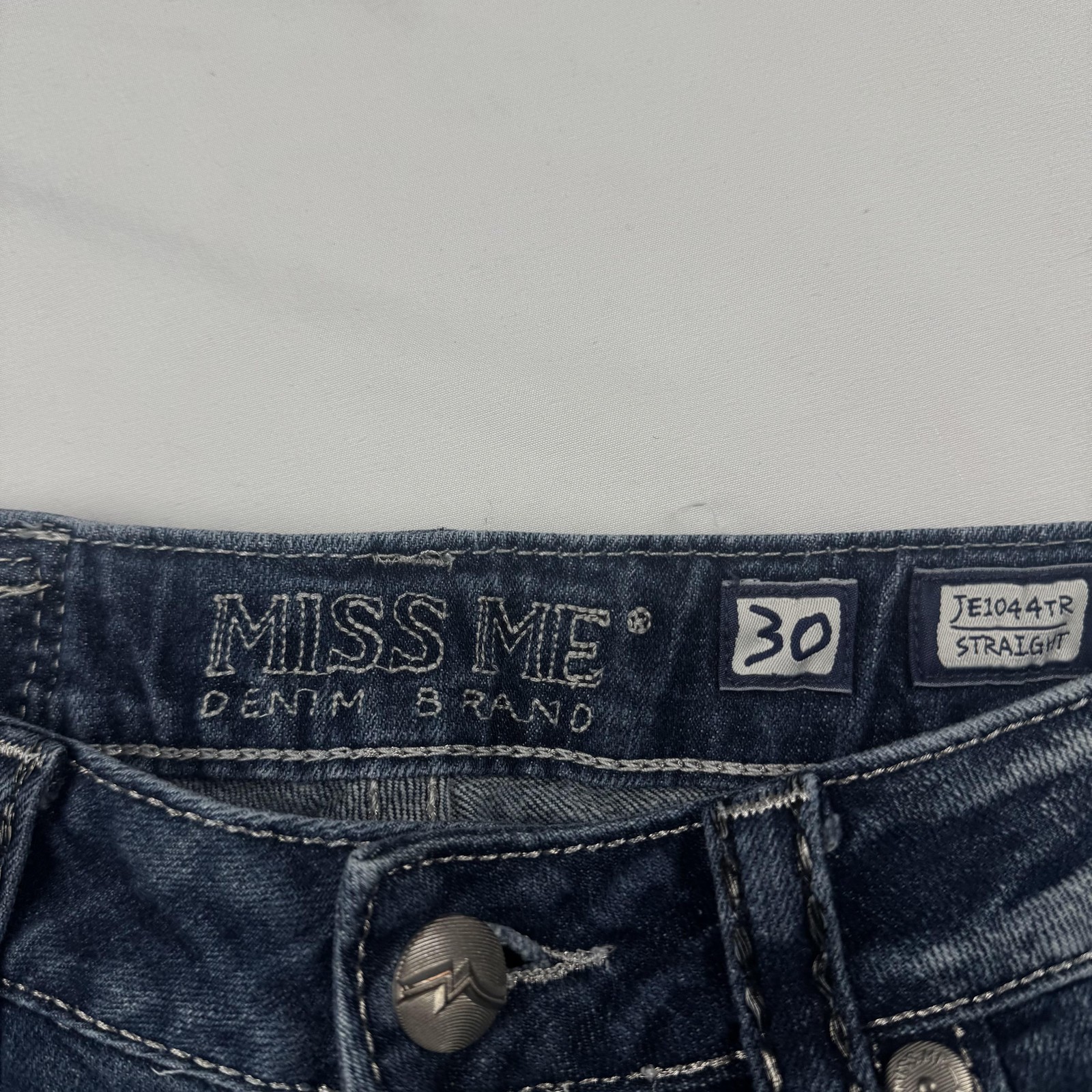 Miss Me Denim Shorts Womens 30 Blue Rolled Cuff Embellished Pockets Casual
