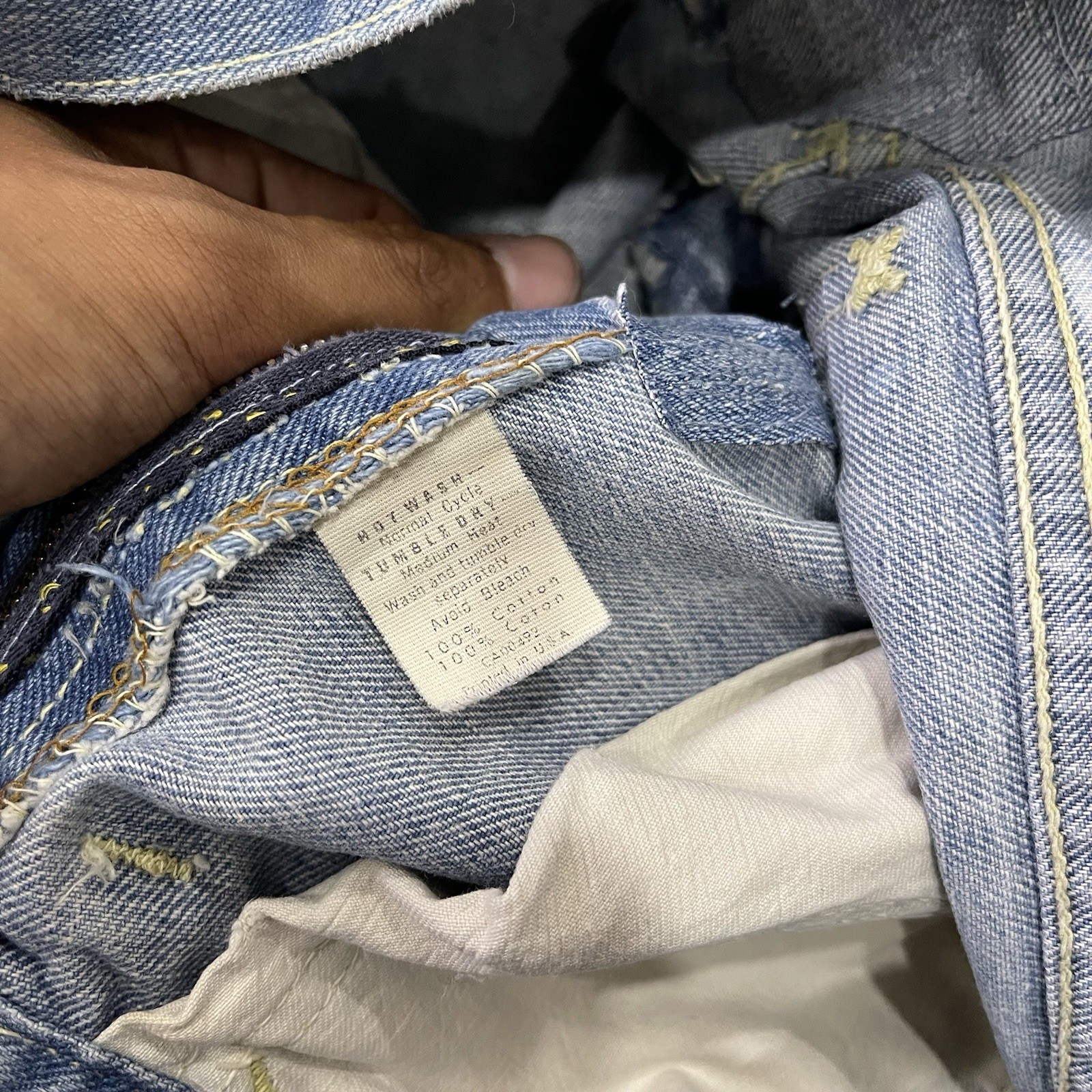 True Vintage 70s Hippie Denim Lee Flare Jeans Actual 31.5×34 Distressed