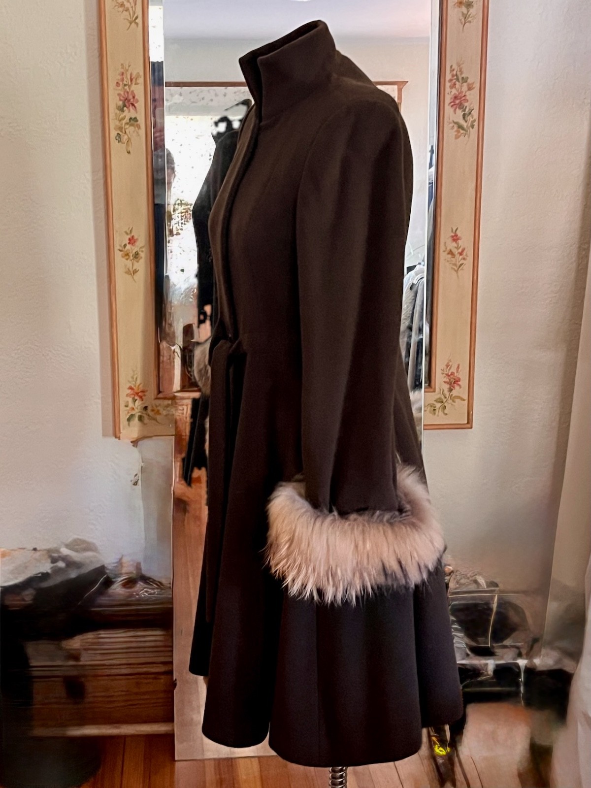 Vintage Giorgio Armani Coat Wool Angora Fur Camel Hair-Made In Italy 38/4
