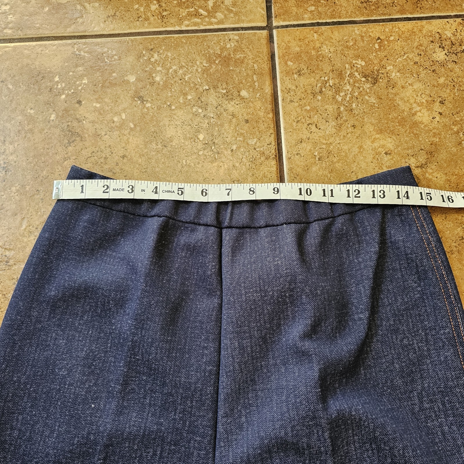 Vintage 70s Trousers Donovan Galvani NWT Deadstock Polyester Dark Wash Blue