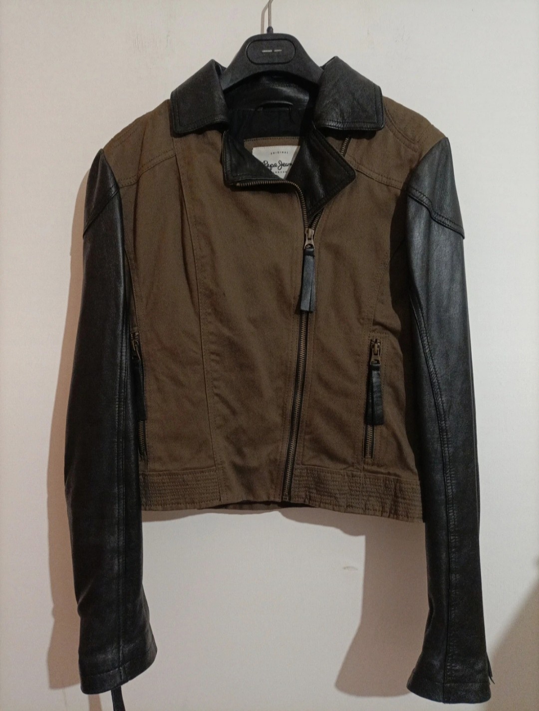 Vintage Pepe Jeans London Leather And Cotton Jacket