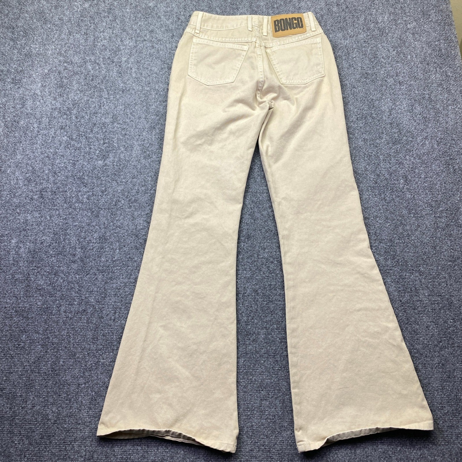 Vintage Bongo Gene Montesano Tan Khaki Flare Bell Bottom Pants Sz 5 USA Western