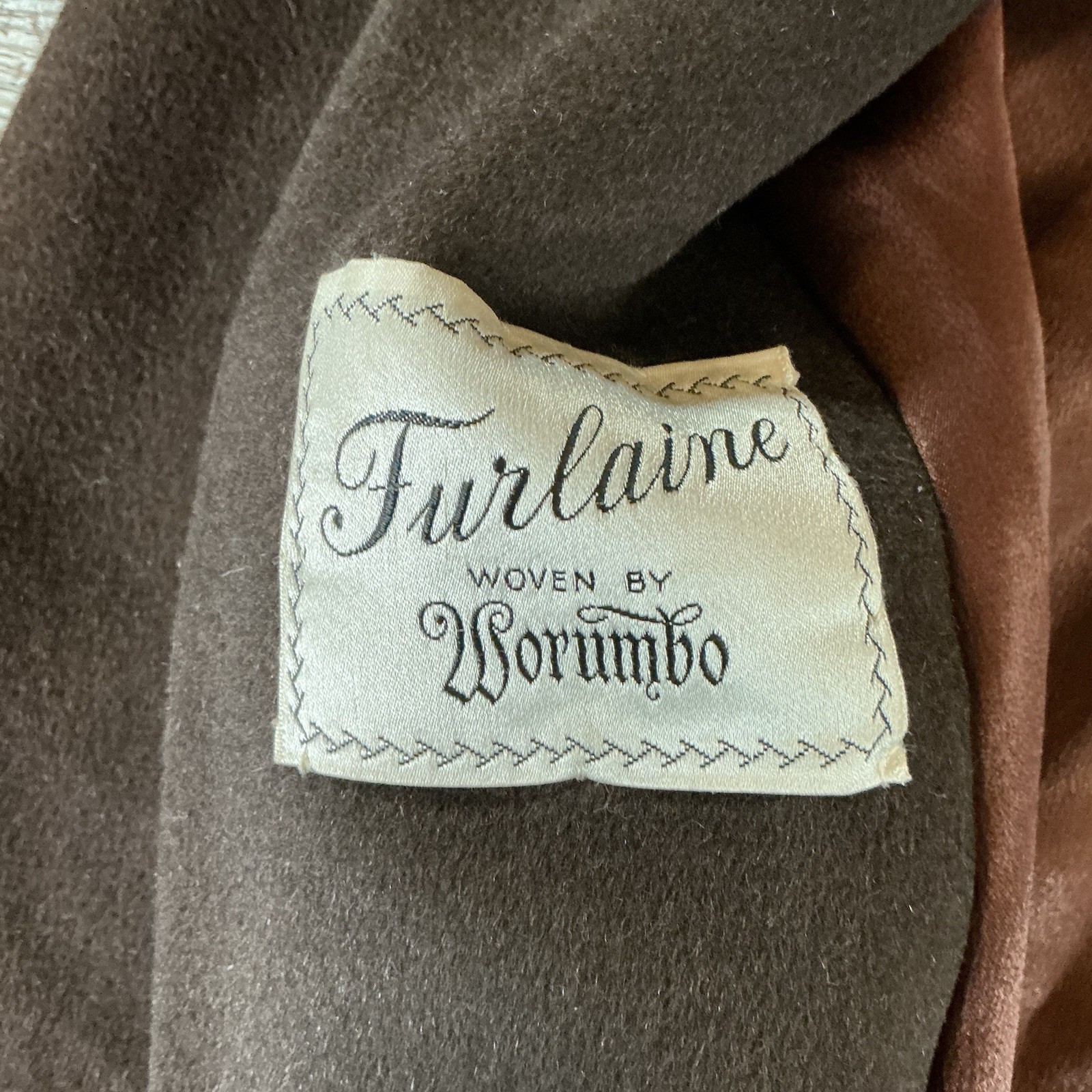 60s VTG Furlane Worumbo Wool Coat Faux Fur Collar Brown Women’s XL USA #141125