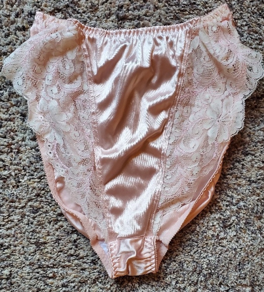 Vintage Olga Second Skin Hi-Cut Pink w/Sheer Lace Panties, Rare/HTF! Sz. L