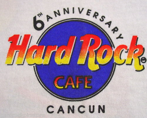Cancun 6th ANNIVERSARY 1993 Hard Rock Cafe T Shirt STAR