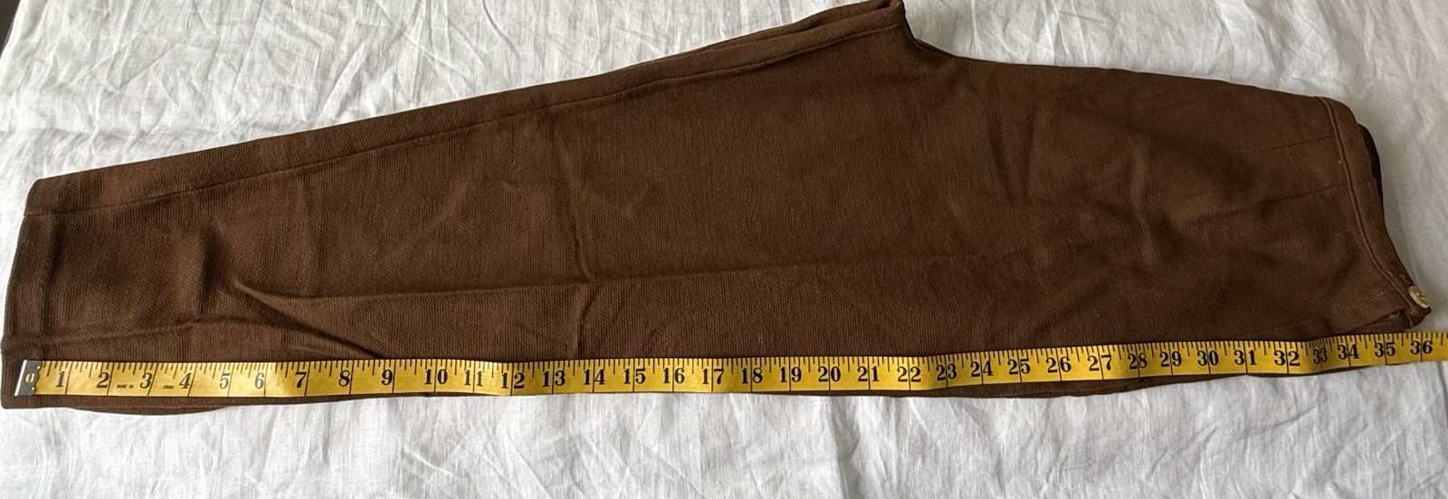 VINTAGE Women’s Cigarette Pencil Leg Cropped Pants Brown Side Zip Fitted Sz 4