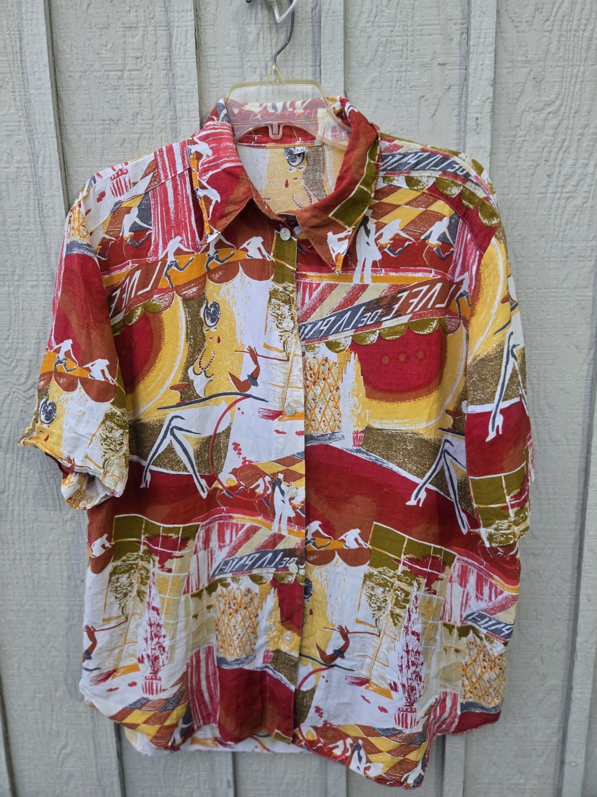 Vintage 80s/90s Made in West Germany Abstract Art Print Resort Shirt – Size L/XL