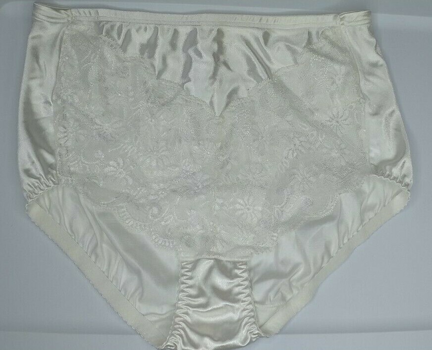 BEAUTIFUL VINTAGE BALI CONTROL TOP PANTIES UP 17% LYCRA LACY SATIN SIZE XL 31/32