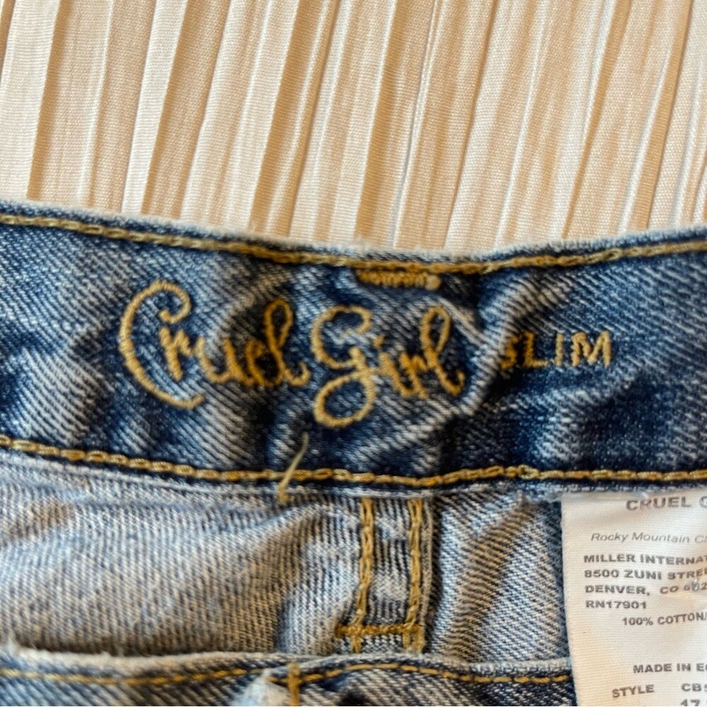 Cruel Girl slim faded denim jeans wide size 17 Xlong
