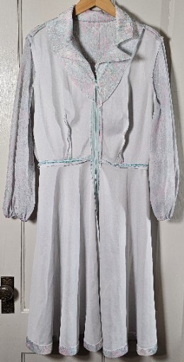 VTG Minerva Fashions Dress Women’s M/L Pastel Pink Green Floral Career Witchcore