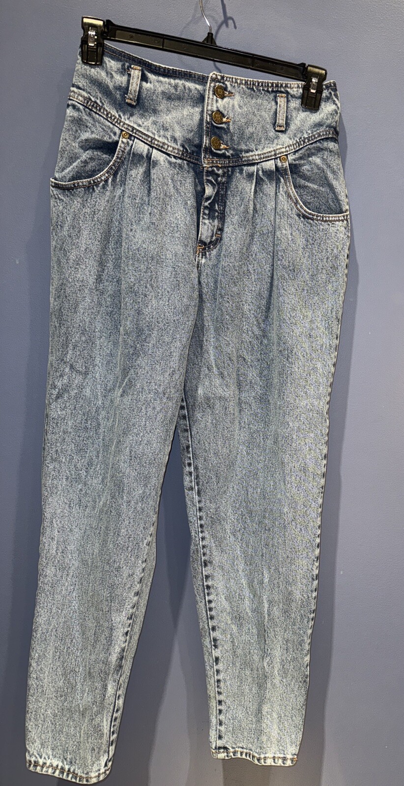 30 X 30 Size 12, Empire Waist Baggy Disco Skater Jeans 1980 ZENA Acid Wash