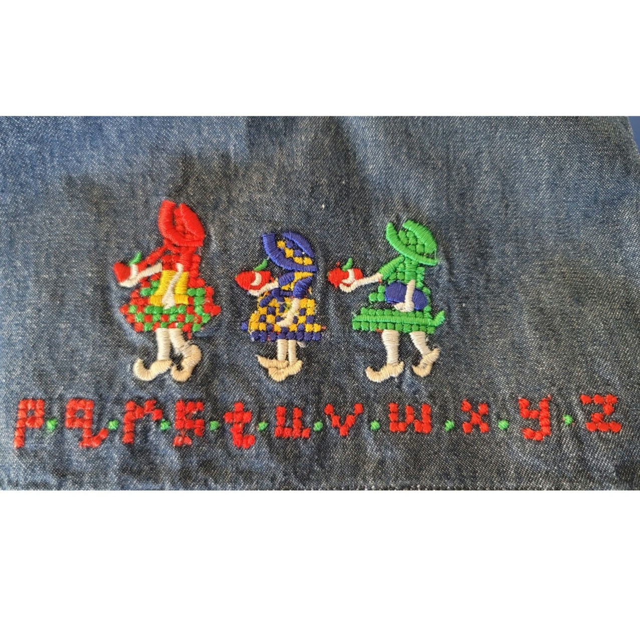 NWT Vintage TagWear Embroidered Teacher Button Up Denim Shirt Size M to 2XL