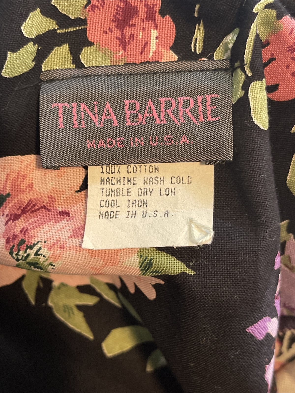 Vintage Floral Cottage Dress Size 10 Tina Barrie 100% Cotton USA Made