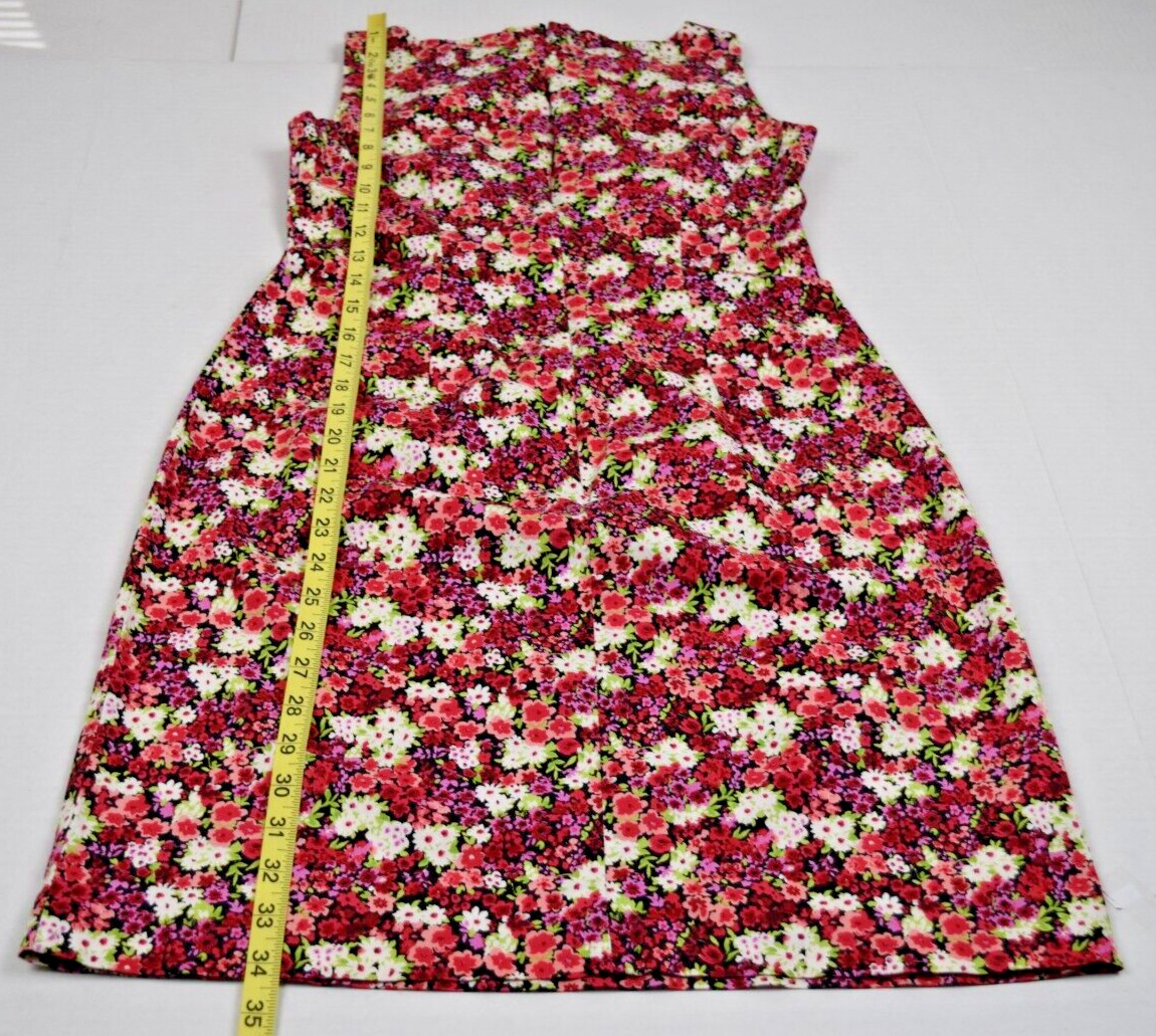 Vintage Mini Dress CDC Size S/M 90s Black Cherry Red White Green Floral Cotton