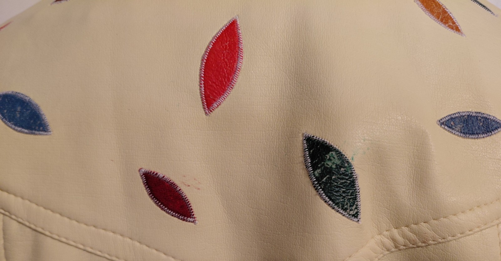 Vintage Yellow Soft Vinyl Applique Designs Jacket B38 by Gerda Size 9/10 B38