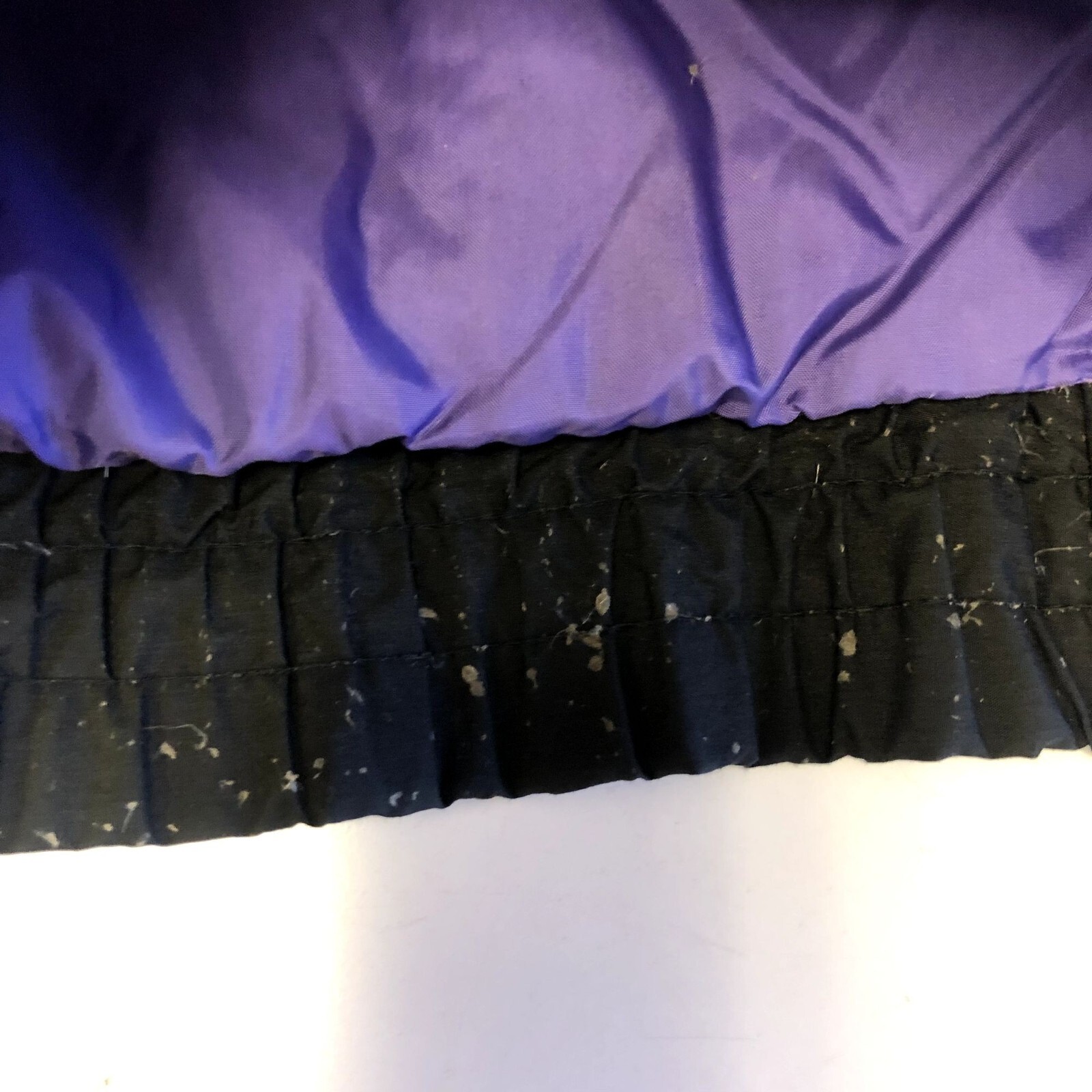Vtg 80 90’s Black Purple DOWN Filled PUFFER Coat RETRO Winter Snow SKI Jacket XL
