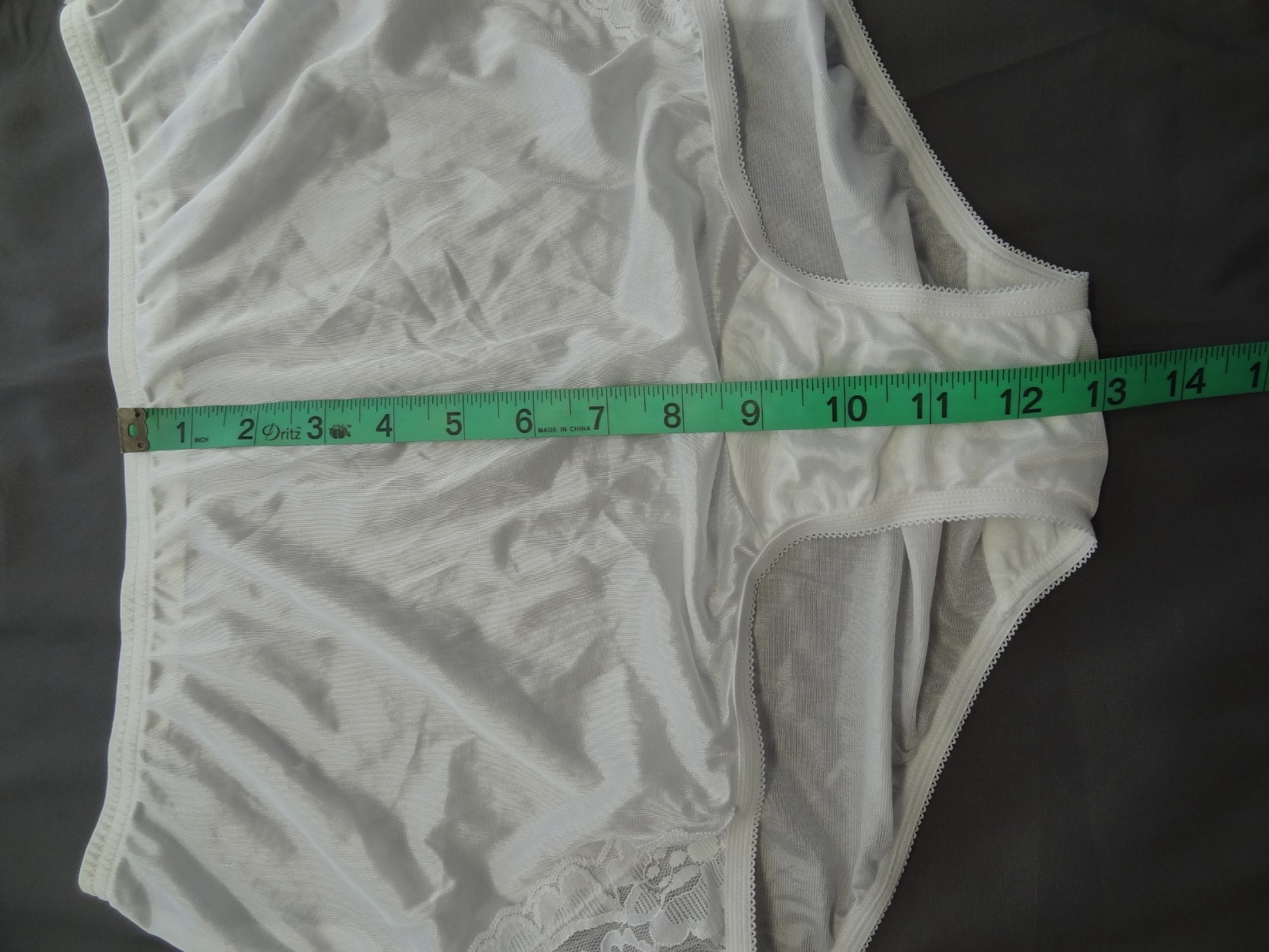 Vanity Fair 7 44 100% Nylon Satin Sheer Hi-Waist Brief Panties White VTG 13-001