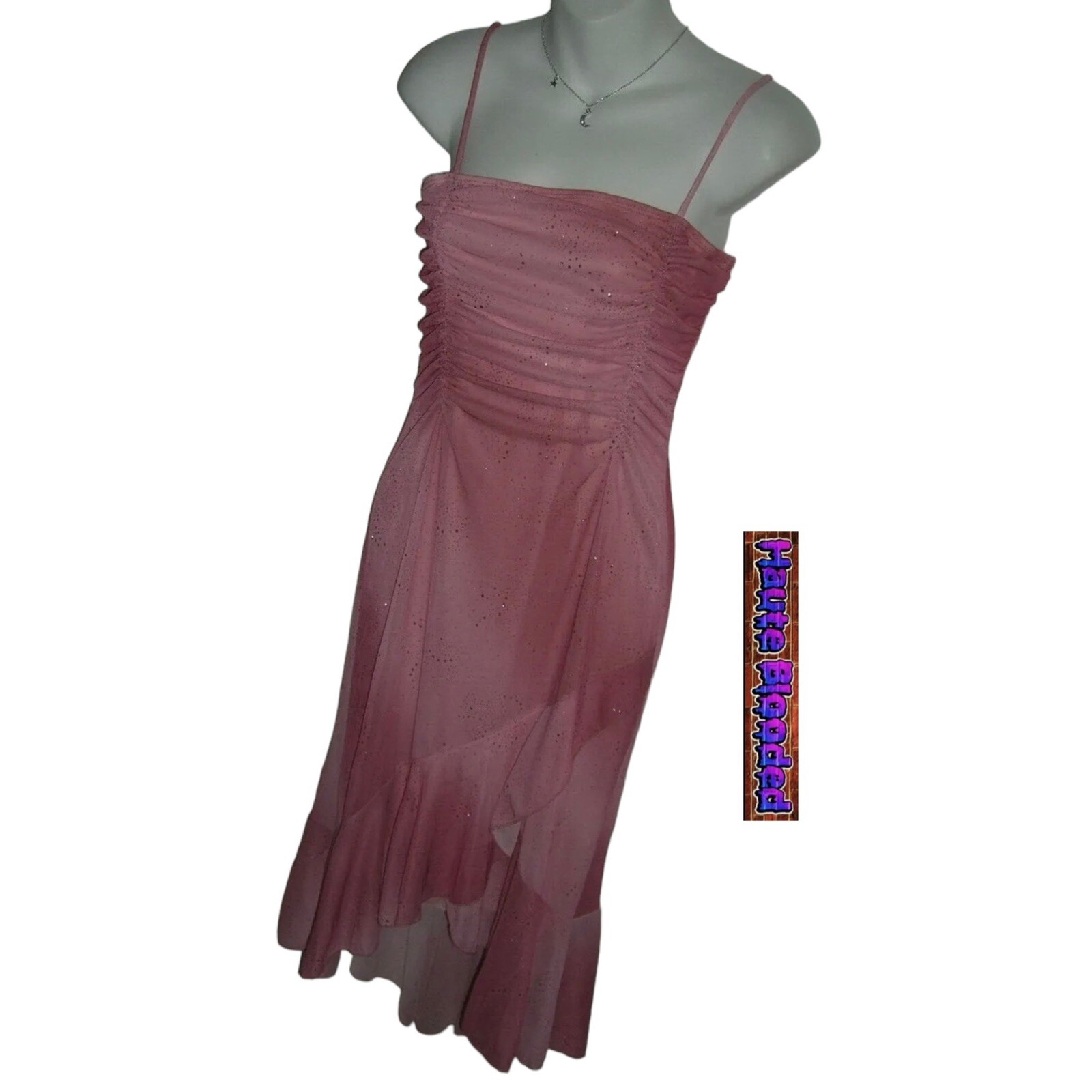 Taboo Dress Vtg 90s Pink Glitter Kawaii Fairy Barbie y2k Coquette Ballet Pixie