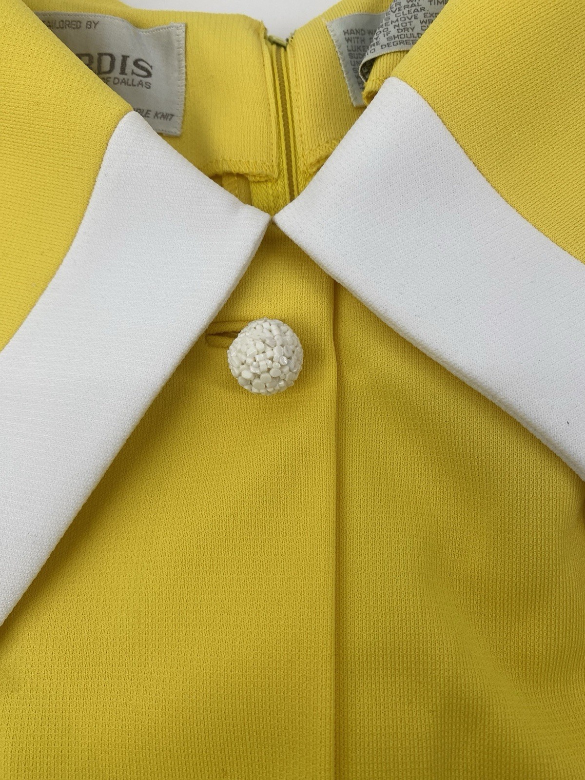 Vintage 60’s Nardis Of Dallas Yellow 2 Piece Skirt And Top Set Size Extra Small