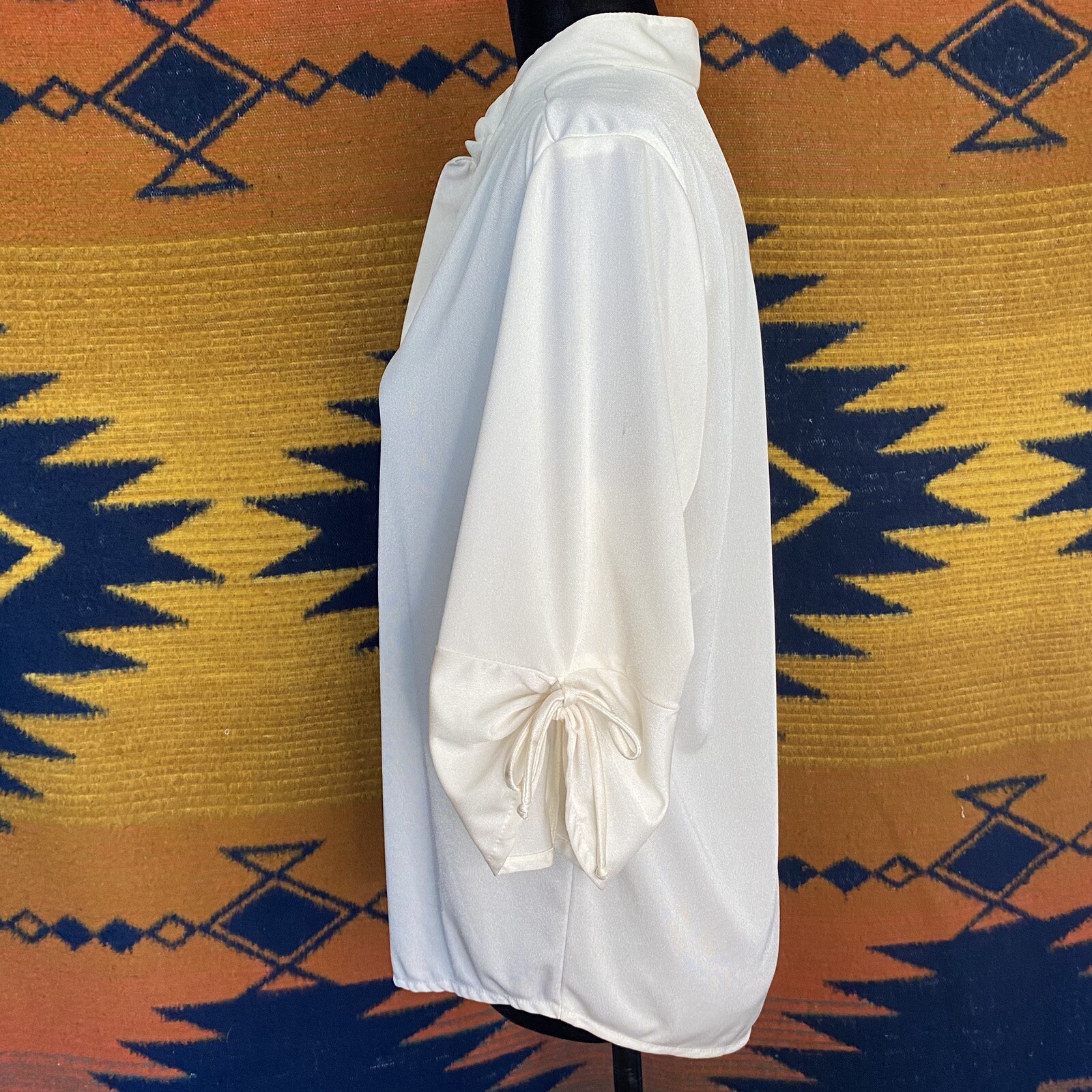 Vintage Topson Downs Of California Bohemian Blouse. Creamy White. Size Large.
