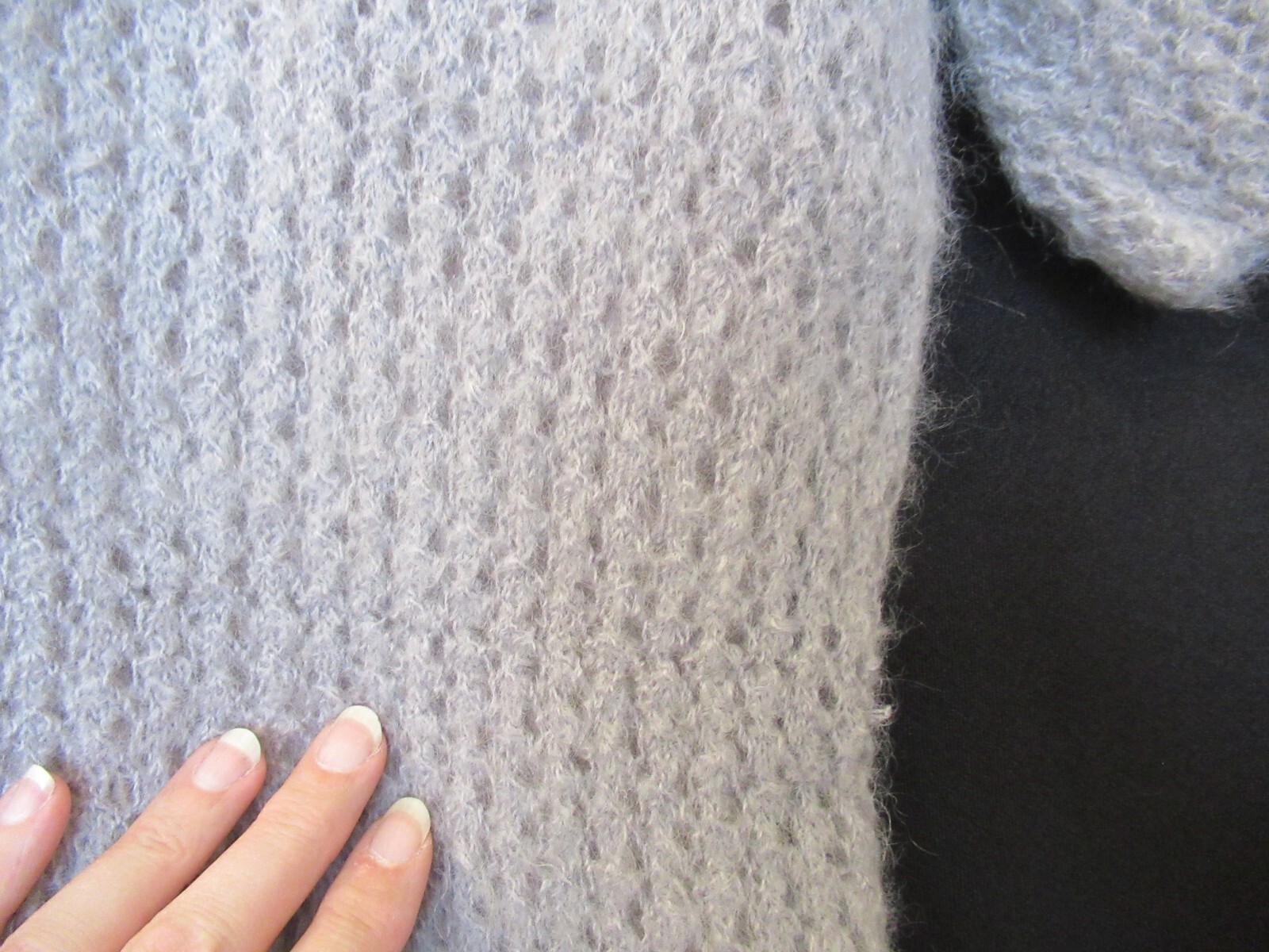 Gray knit shift dress and matching slip, c. 1960s, 32″ chest
