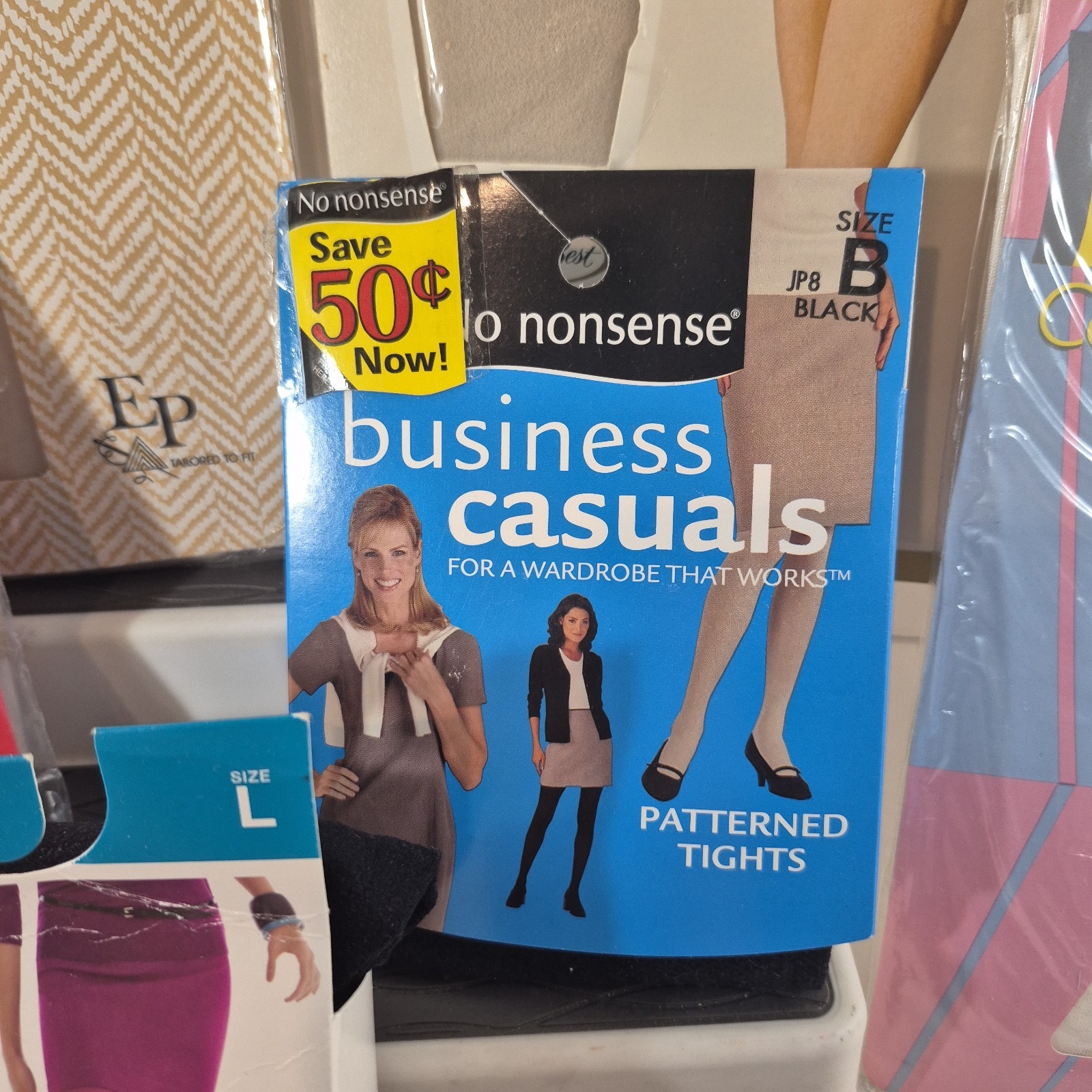 Pantyhose Lot of 7 Mixed Brand No Nonsense, Sears, EP, & Mayer (Size B & Large)
