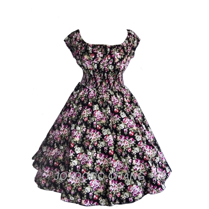 Summer 50s 60s 70s Vintage Retro TEA Dress Rockabilly Party Swing Dress One Size