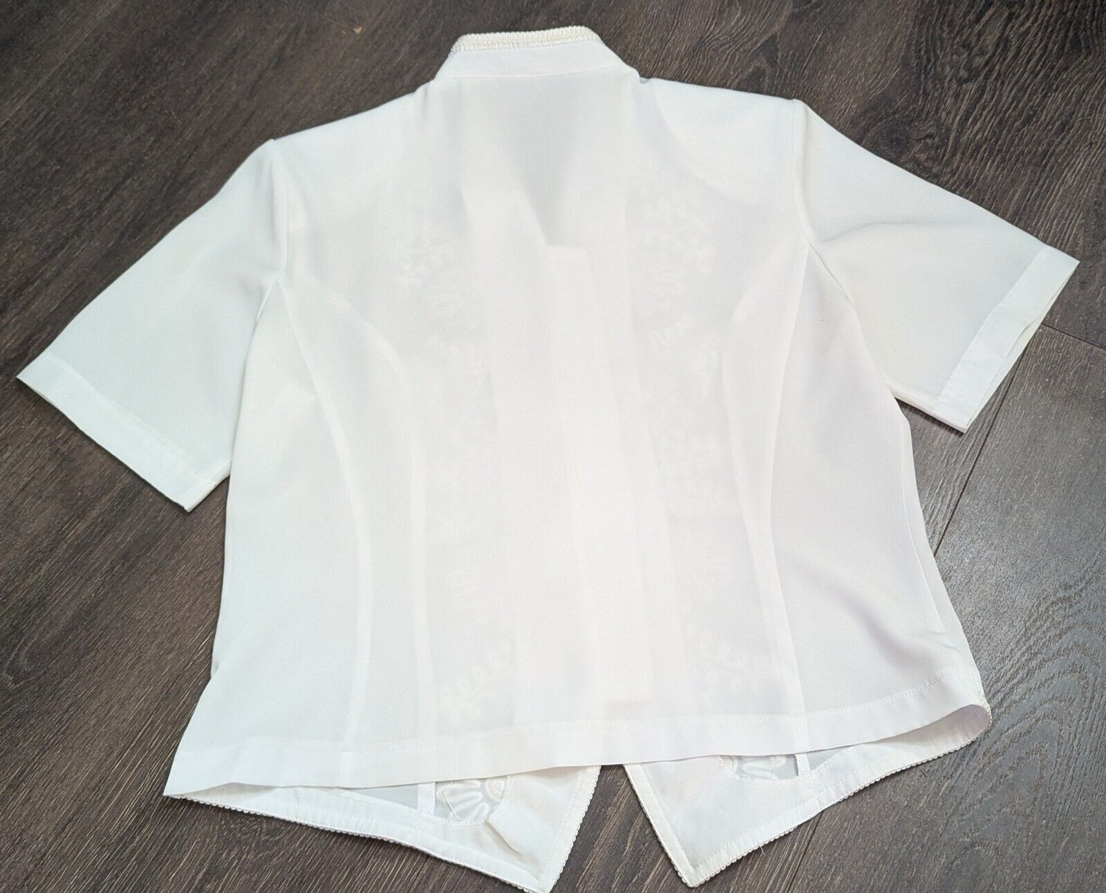 Just For Petites Vintage White Womens Blouse Size 8P (577)