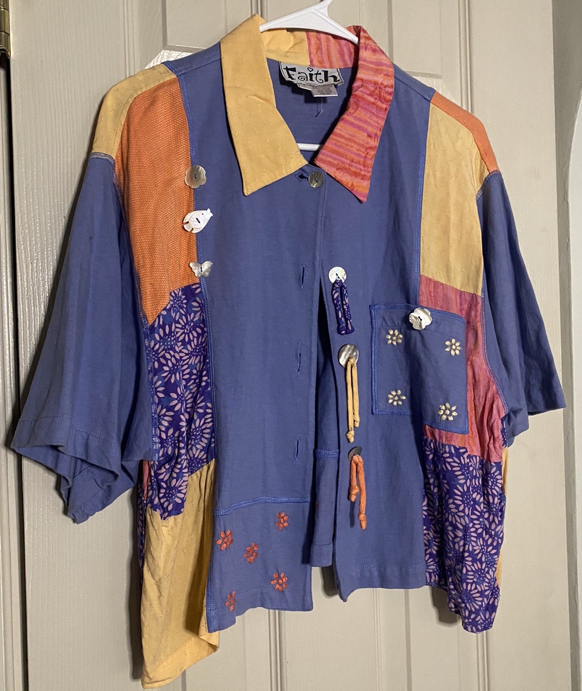 Faith Vintage Block Button Up Large