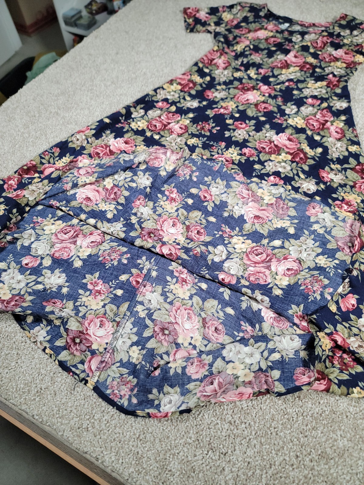 Vintage 90s Floral Rayon Dress Milkmaid Fairy Romantic USA Made Size M/L Prairie