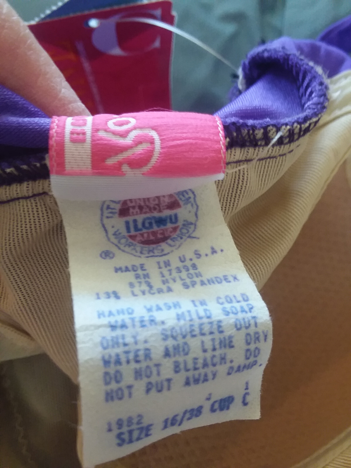 New Vtg Roxanne Purple 1 Piece Swimsuit Size 16 38C Cup Union Made ILGWU Pin Up
